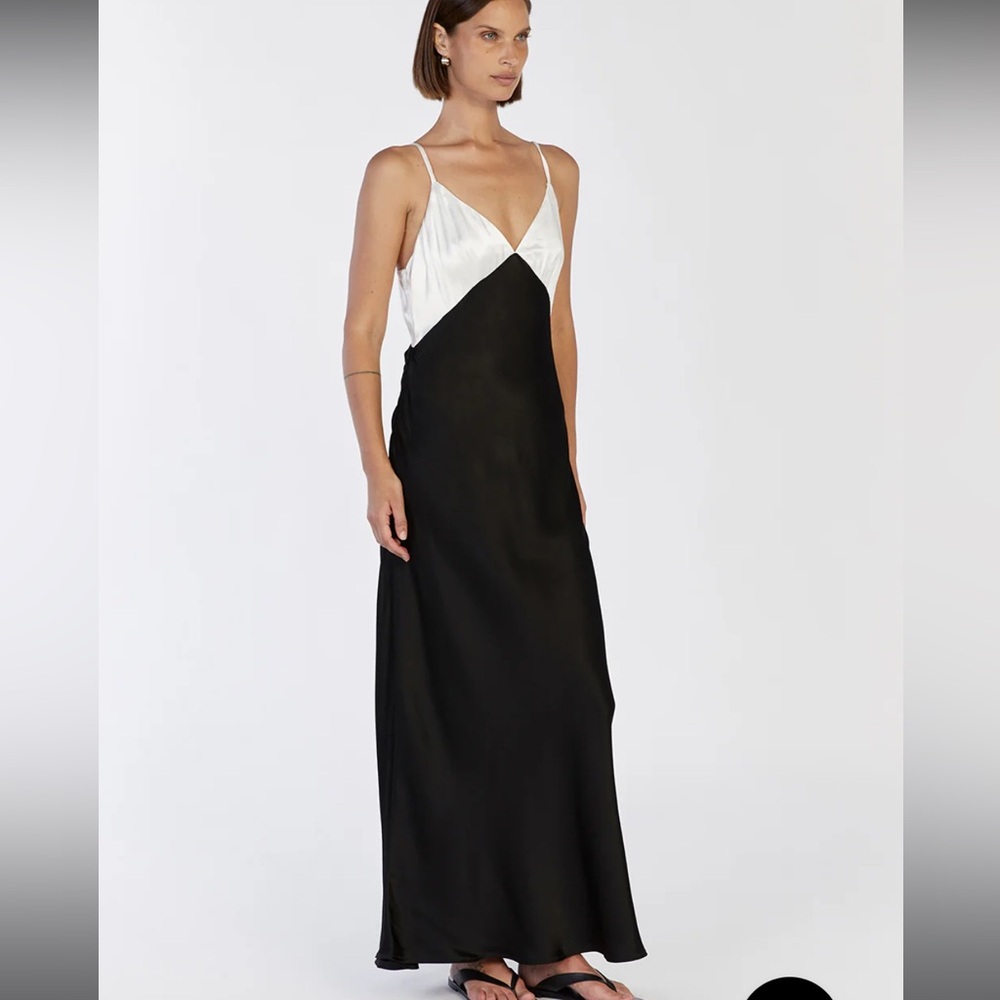 DISSH Milly Black Satin Midi Dress